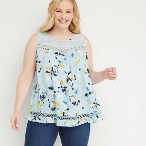 Lane Bryant lace yoke shell